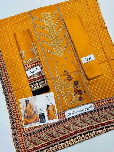 3pc suit |casual dresses |unstitched ladies suit| woman's lawn suit