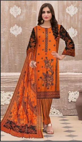 3pc suit |casual dresses |unstitched ladies suit| woman's lawn suit