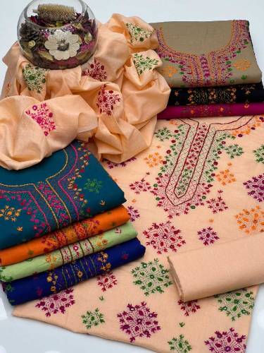 3pc soft Cotton Lawn Afghani Sheesha Gala dress