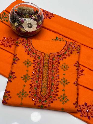 3pc soft Cotton Lawn Afghani Sheesha Gala dress