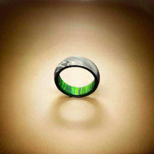 Handmade Damascus Ring - Ideal for Engagement, Wedding, or Everyday