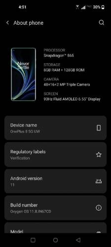 oneplus 8 5G..8GB..RAM..128GB..ROM