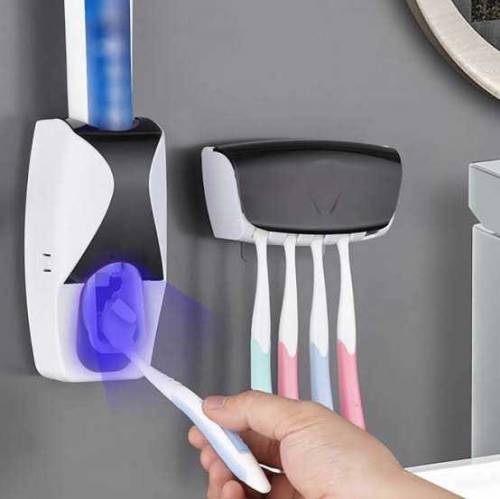 (High-quality) Toothpaste dispenser with toothbrush holder 