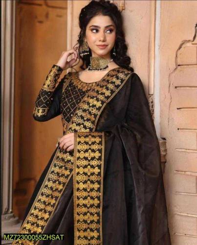 •  Fabric: Silk•  Product Type: Maxi Suit•  Pattern: Printed•  Neck Ty