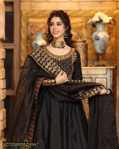 •  Fabric: Silk•  Product Type: Maxi Suit•  Pattern: Printed•  Neck Ty