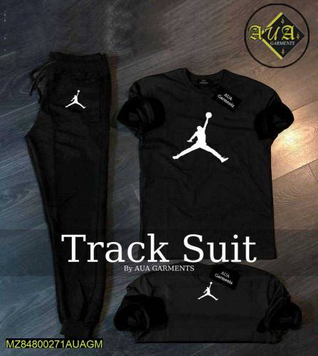 2 pcs men's Stitched Cotton jersey printed Track suit