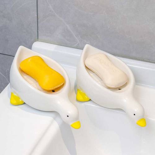 Duck Shape Soap Dish Case Drain Rack Shower Soap Holder  new design.