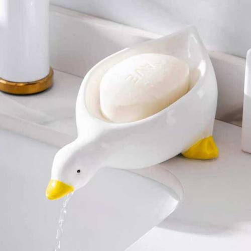 Duck Shape Soap Dish Case Drain Rack Shower Soap Holder  new design.