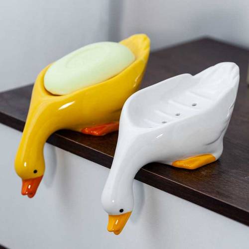 Duck Shape Soap Dish Case Drain Rack Shower Soap Holder  new design.
