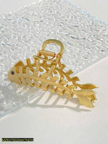 Metal fish bone clip