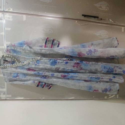 a very beautiful long frock with duppata and trouser 