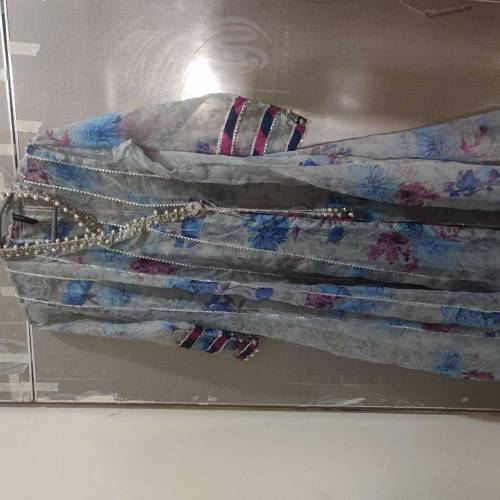 a very beautiful long frock with duppata and trouser 