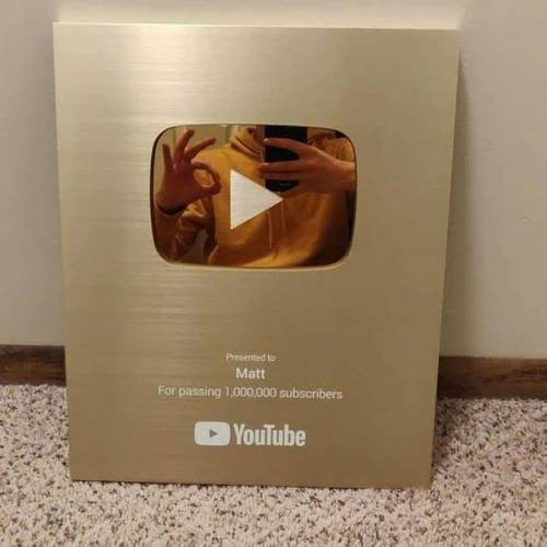 YouTube Gold play button 