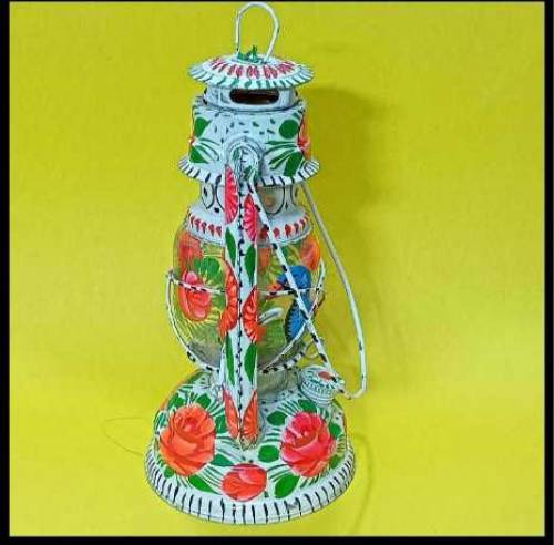 Beautiful Kerosene lantern Antique Hand Painted Pakistani Truck Art