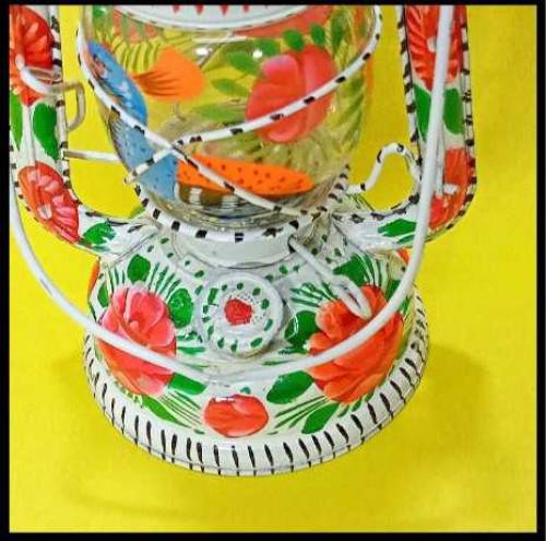 Beautiful Kerosene lantern Antique Hand Painted Pakistani Truck Art