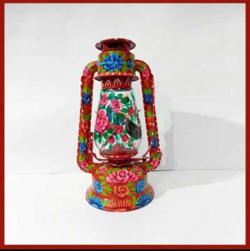 Beautiful Kerosene lantern Antique Hand Painted Pakistani Truck Art