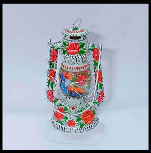 Beautiful Kerosene lantern Antique Hand Painted Pakistani Truck Art