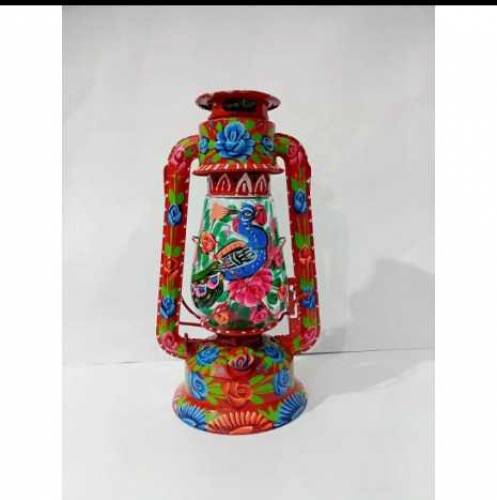 Beautiful Kerosene lantern Antique Hand Painted Pakistani Truck Art