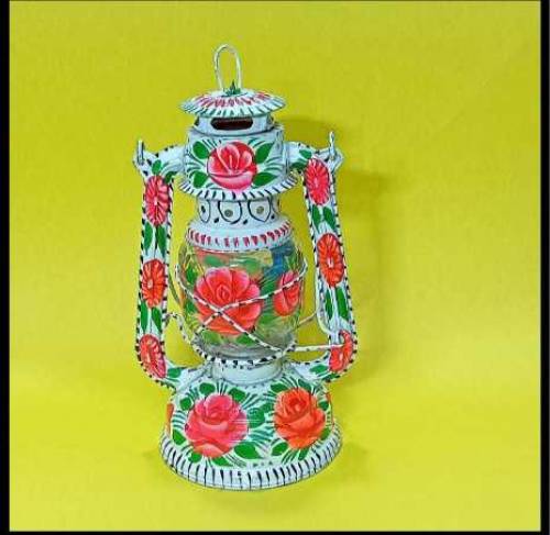 Beautiful Kerosene lantern Antique Hand Painted Pakistani Truck Art
