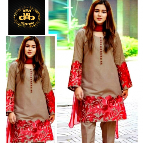  3pcs Unstitched Embroidery suit