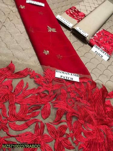  3pcs Unstitched Embroidery suit