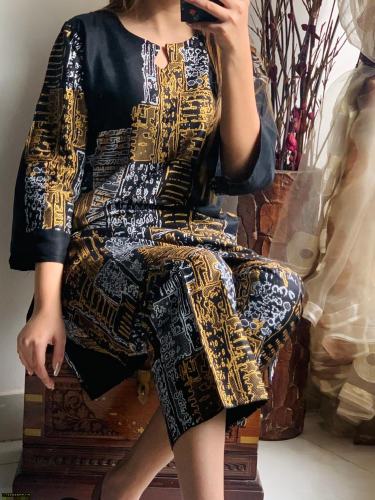 2 Piece Stitched Linen Printed Suit