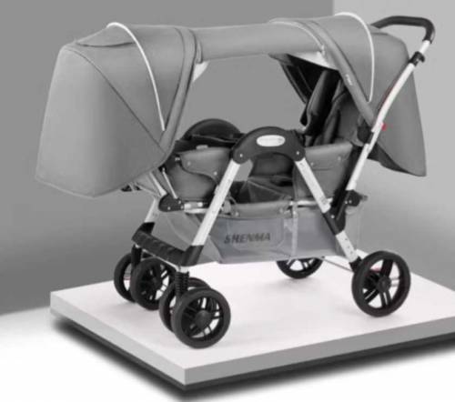 Twin Pram Imported only 1 time used in new condition. Brand: SHENMA 