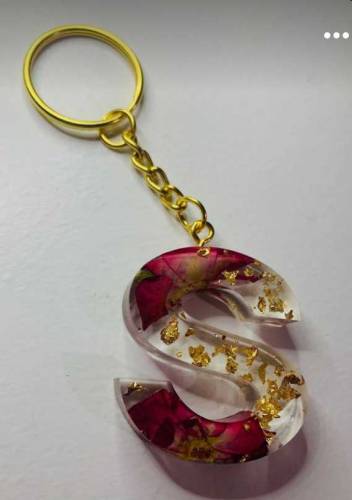 resin alphabet keychain