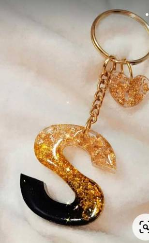 resin alphabet keychain