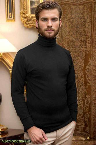mens cotton high neck