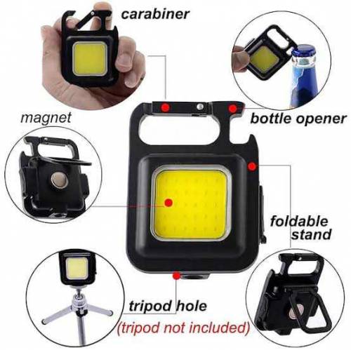 (HIGH-QUALITY) COB flashlight keychain metal body