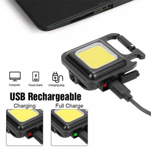 (HIGH-QUALITY) COB flashlight keychain metal body
