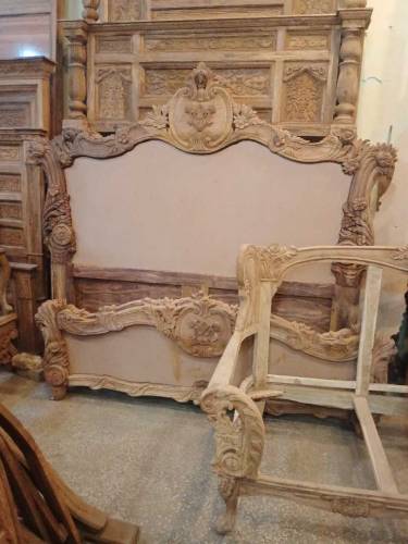 luxury solid shesham wood bed set