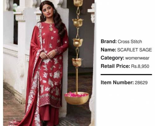 cross stitch branded suit low stock 