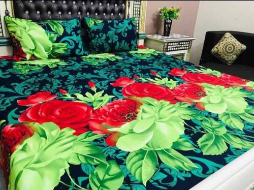 3Pcs 3D Crystal Cotton Bedsheets