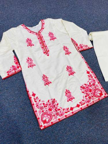 Khaddi Multi Color 2PC Shirt And Trouser