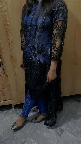 Descent And unique blue-black tale fancy frock