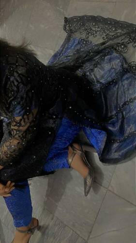 Descent And unique blue-black tale fancy frock