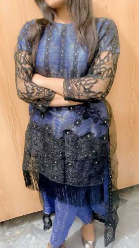 Descent And unique blue-black tale fancy frock