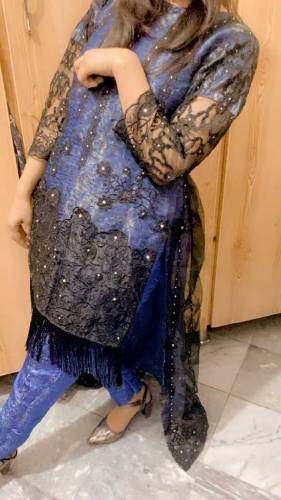 Descent And unique blue-black tale fancy frock