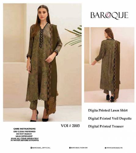 BAROQUE DIGITAL PRINT LAWN ALLOVER 3Pc