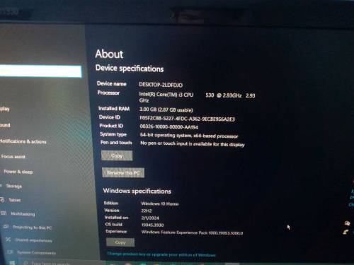 HP gaming PC i3 1st gen 3gb ram 160 gb HDD