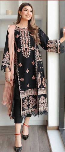 3 Pcs Unstitched lawn suit 