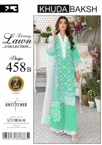 3 Pcs Unstitched lawn suit 