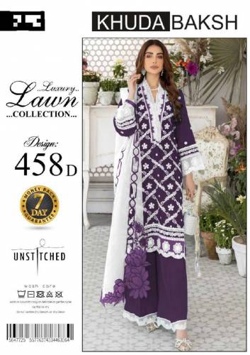 3 Pcs Unstitched lawn suit 