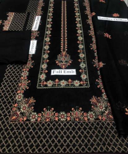 3 Pcs Unstitched lawn suit 