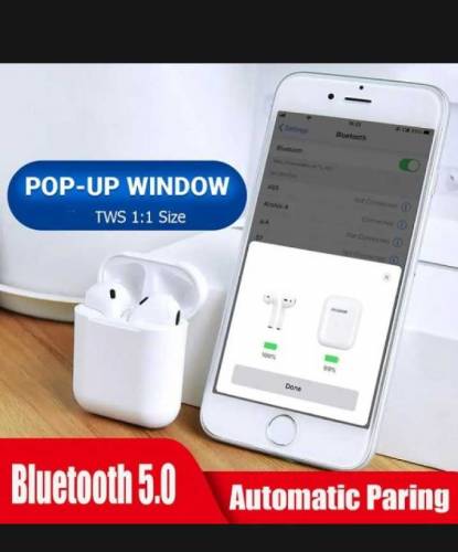 Air Pro TWS Earbuds with Charging Case i12 Pro Air Buds with woofer Bl