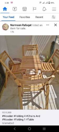 China wood folding chair table set delivery all over Pakistan availabl