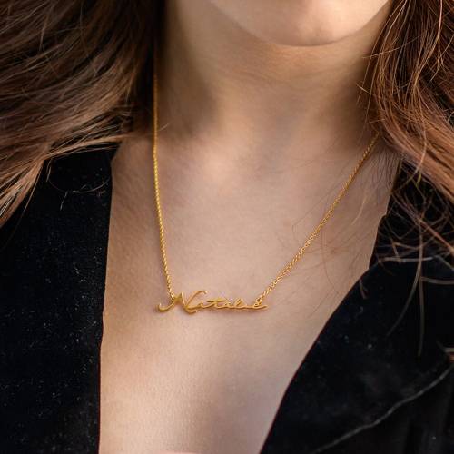 CUSTOMIZE SIGNATURE NAME NECKLACE - GOLD PLATED