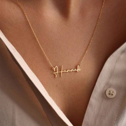 CUSTOMIZE SIGNATURE NAME NECKLACE - GOLD PLATED